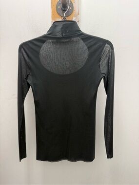 D. Exterior Grey Cut Out Mock Neck Longsleeve Top Sz S